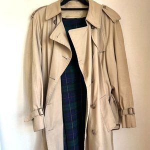 London Fog Trench Coat with Plaid Zip-In Liner
